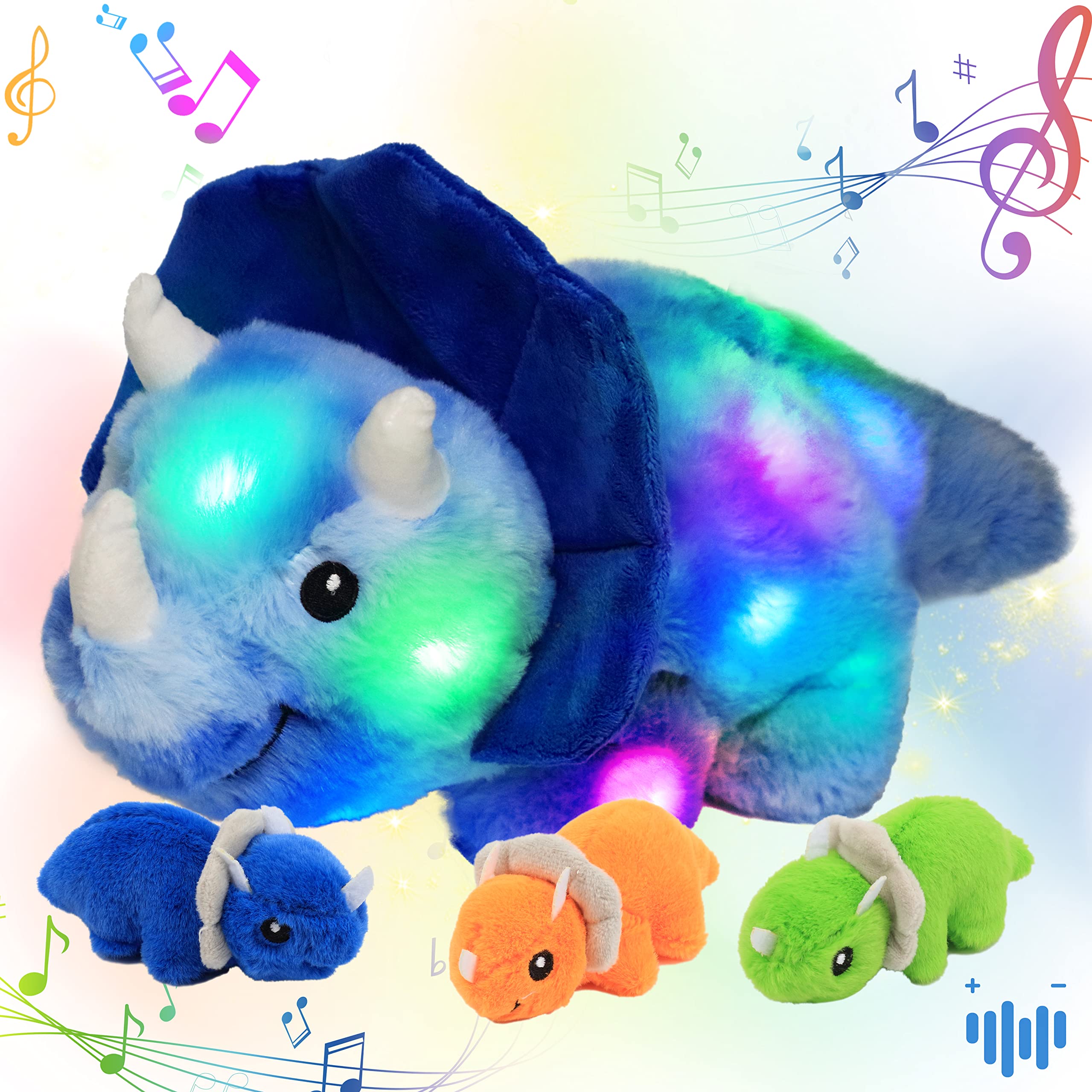 Amazon.com: Hopearl LED Musical Stuffed Dinosaur Playset Lighting